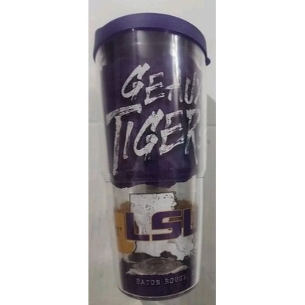LSU‎ Graphics 24oz Tervis Tumbler Louisiana State University W/purple Lid, EUC